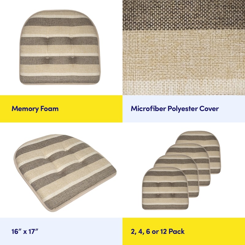 Bradford Striped U Shaped Memory Foam Chair Pad
