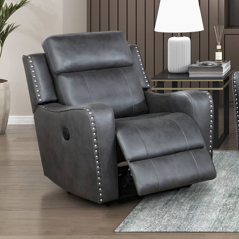 Rowan 36.5" Reclining Chair - Nailhead Trim, Removable Seat Back