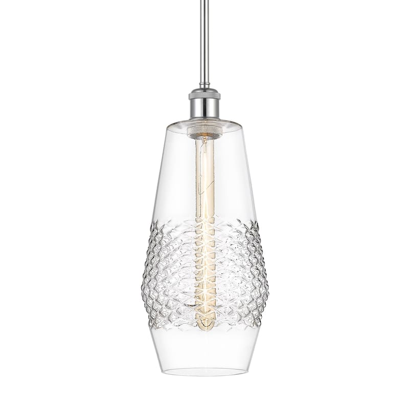 Innovations Lighting 516-1S-17-7 Windham Pendant Windham 7" Wide Mini - Polished Chrome / Clear