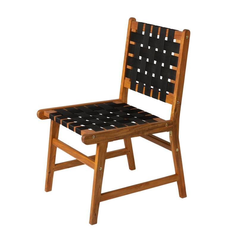 Sava Indoor-Outdoor Armless Dining Side Chair, Black - Black