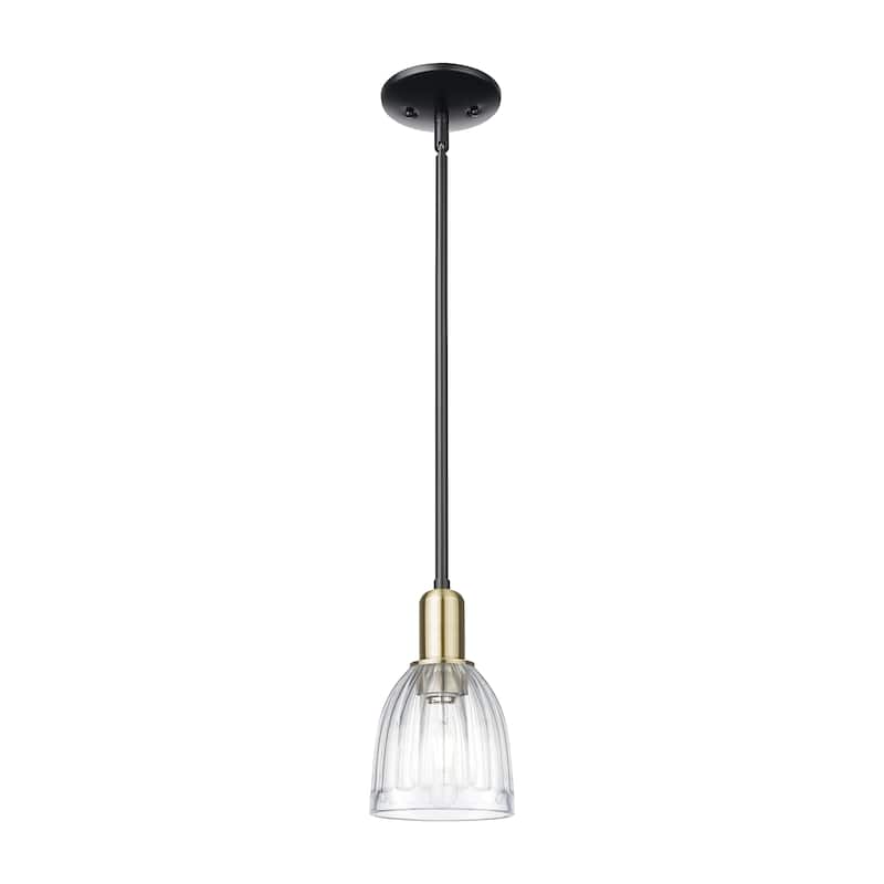 Innovations Lighting Endless Possibilities Arcadia - Brookfield - 1 Light 6" Stem Hung Mini Pendant - Clear/Black Antique Brass