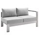 preview thumbnail 4 of 21, Shore Sunbrella Outdoor Patio Aluminum 9 Piece Sectional Sofa Set