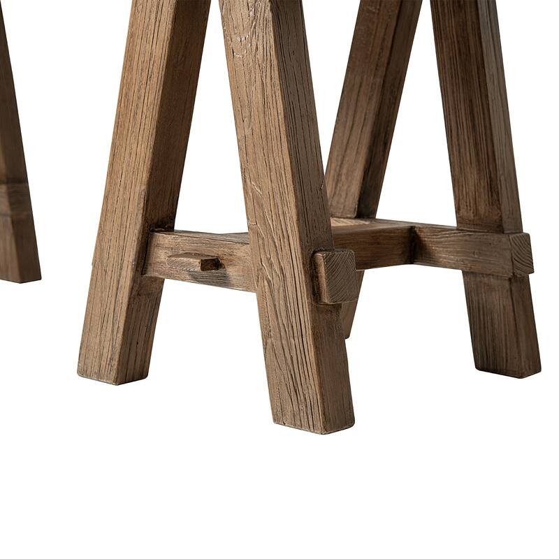 Jennifer Taylor Home Hawthorne 84" Solid Reclaimed Elm Trestle 8-Person Dining Table