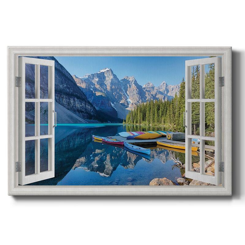 Banff Canoe Premium Gallery Wrapped Canvas - Ready to Hang