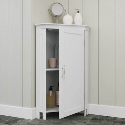 Somerset Single Door Corner Cabinet, White