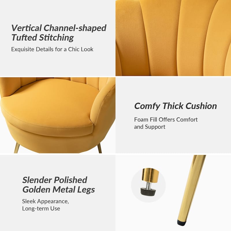 Xabier Cute Modern Upholstered Barrel Chair Accent Chair with Tufted Back by HULALA HOME