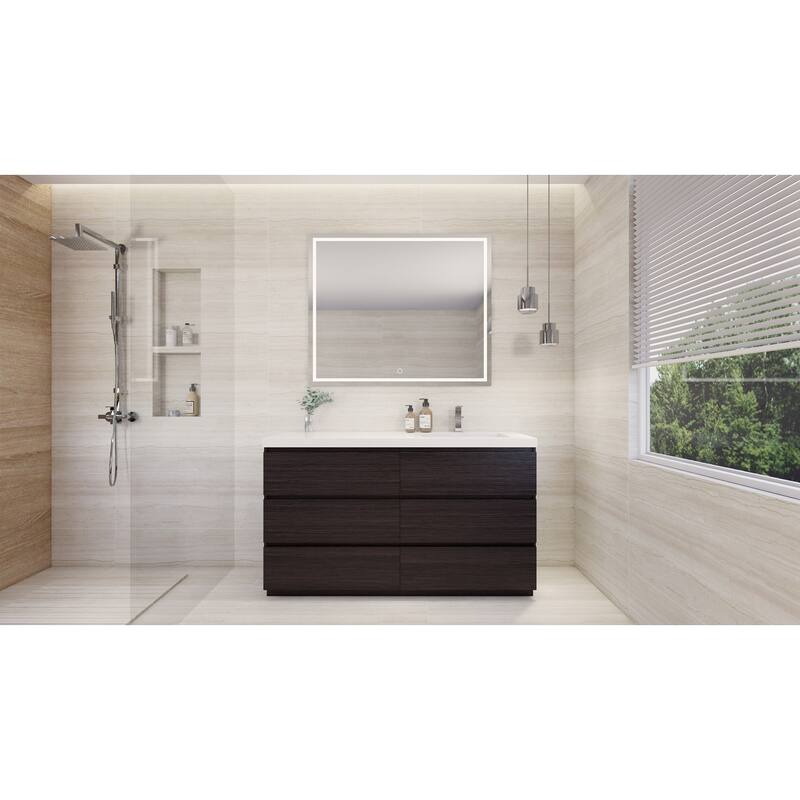 Aron 60'' Freestanding Vanity with Right Single Sink