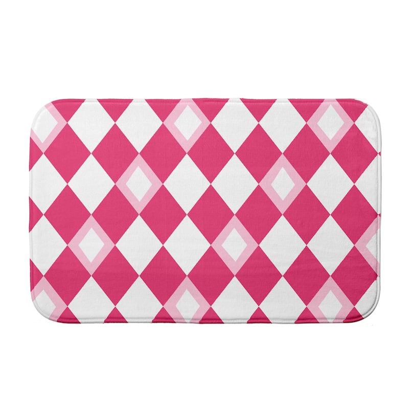 Harlequin Bath Mat - 17 x 24 - Pink