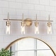 preview thumbnail 4 of 24, Modern 4/3/2-Light Farmhouse Linear Bathroom Vanity Lights Dimmable Wall Sconces with Clear Glass Shade L 28'' 4-light