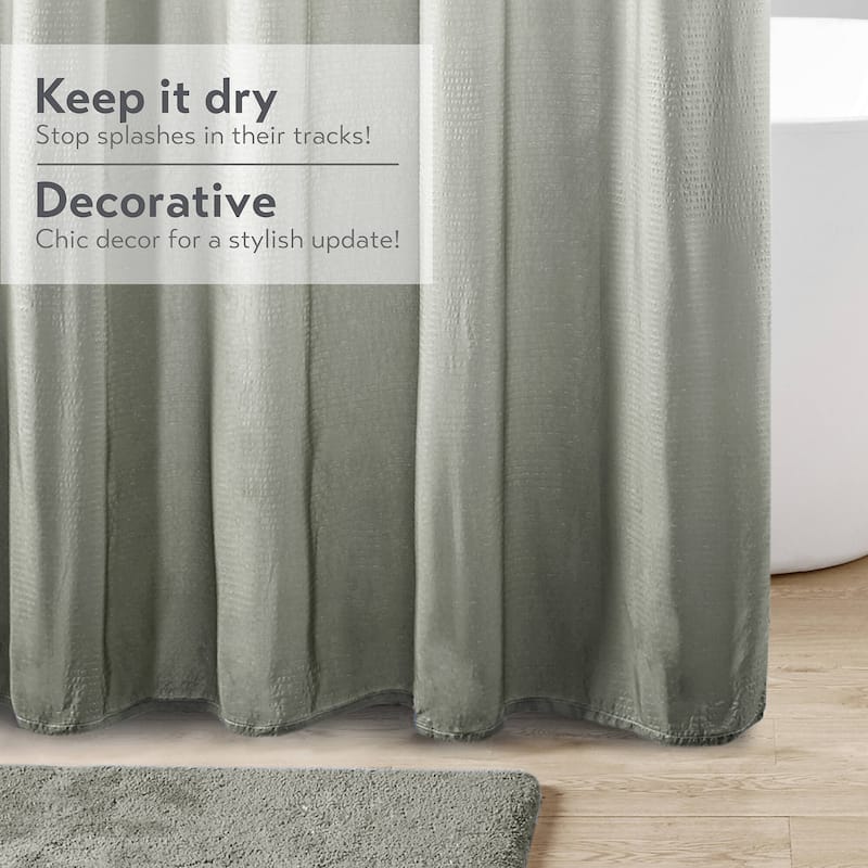 Madison Park Loire Ombre Printed Seersucker Shower Curtain