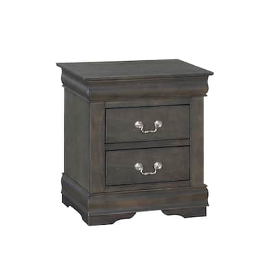 Solid Pine Nightstand with 2 Drawers