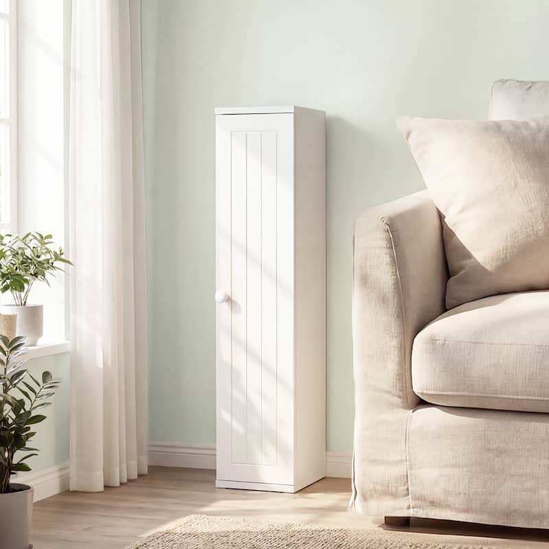 Gymax Small Bathroom Storage Cabinet Corner Floor Cabinet w/ Door & - See Details