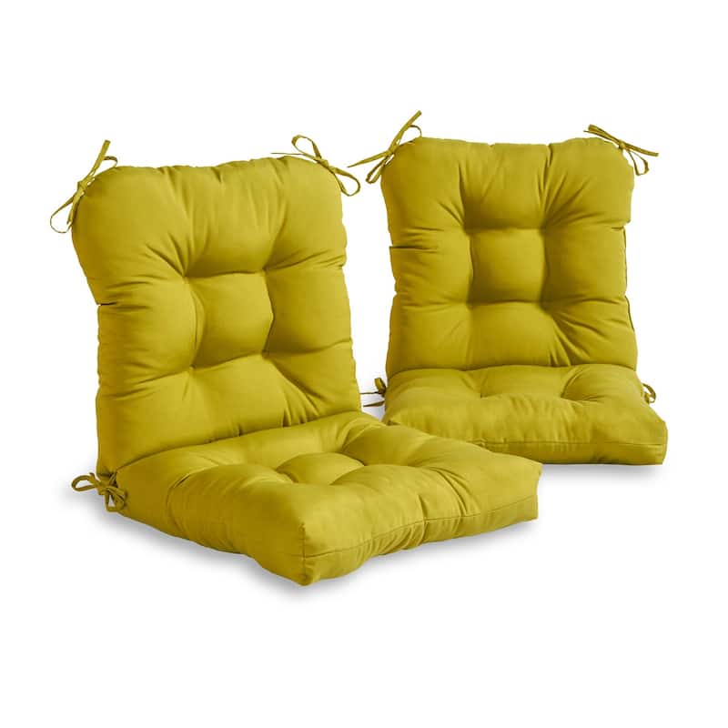 Outdoor Tufted Dining Chair Cushion (Set of 2) - Kiwi Green