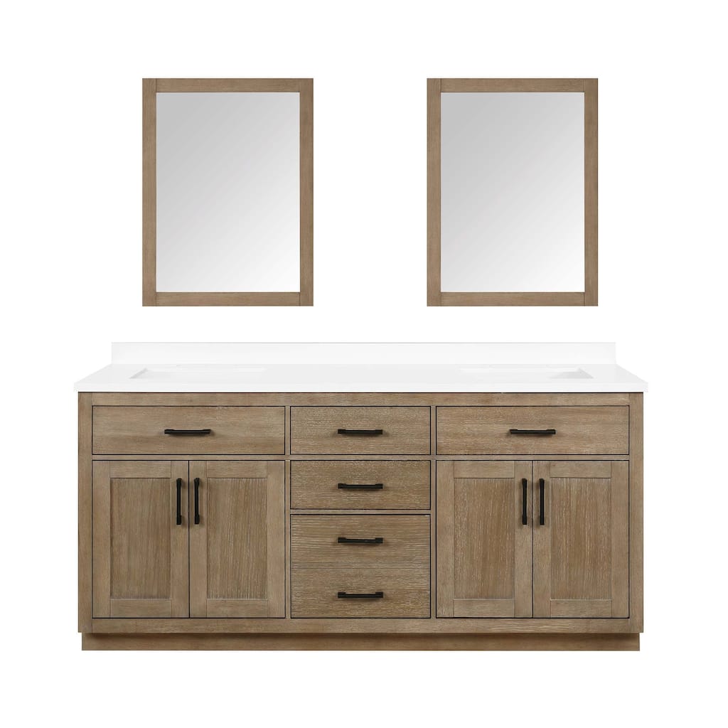 Ove Decors Bailey 72 in. Double Sink Bathroom Vanity in Driftwood Oak
