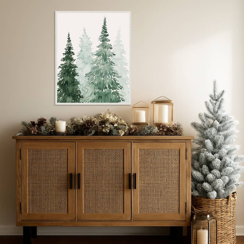 Winter Washed Coppice II by Grace Popp (23 x 28 in.), Framed Canvas Wall Art Print - Sylvie Beaded White