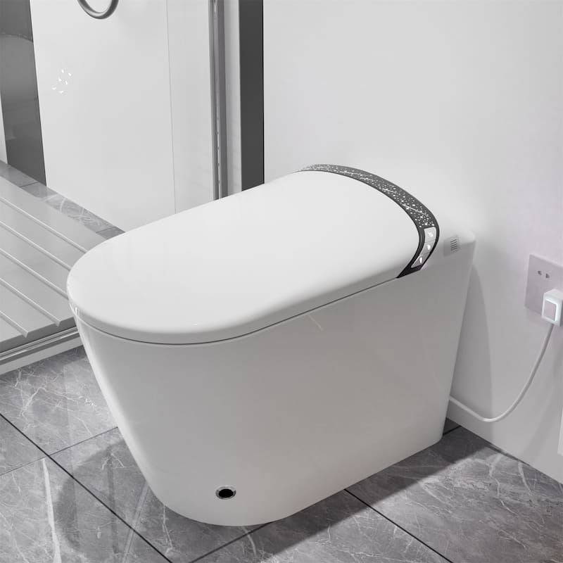 Smart Toilet with Bidet, Tankless One-Piece Elongated - White