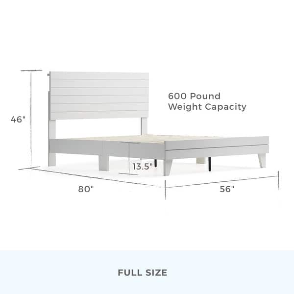 dimension image slide 1 of 18, Brookside Mabel Shiplap Platform Bed Frame with Headboard