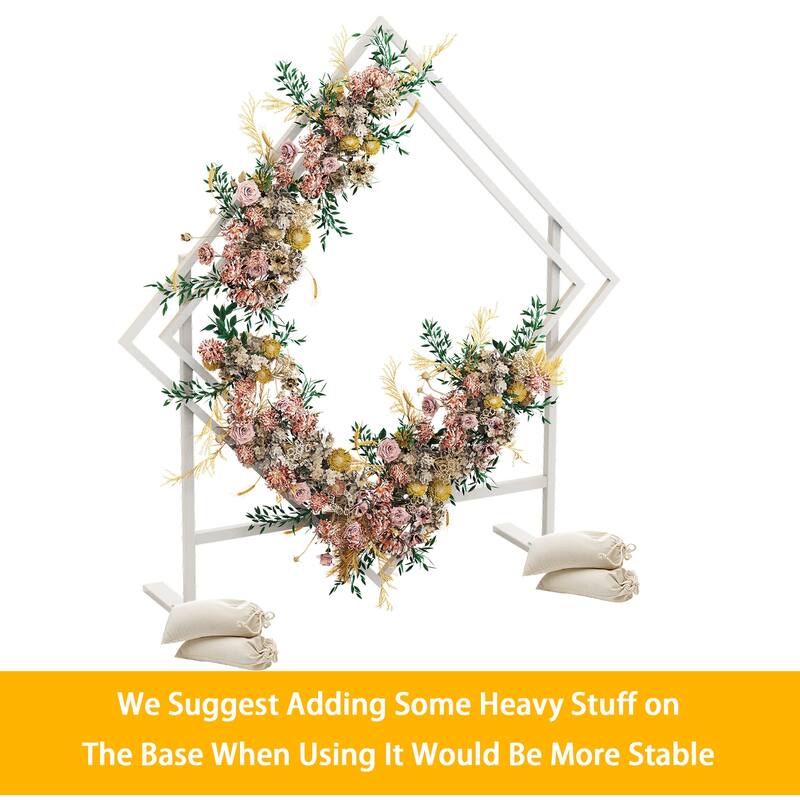 Large Sturdy Diamond Wedding Arch Heavy Duty Iron Backdrop Stand Kit