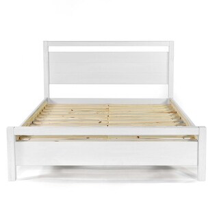 Solid Wood Queen-size Panel Platform Bed