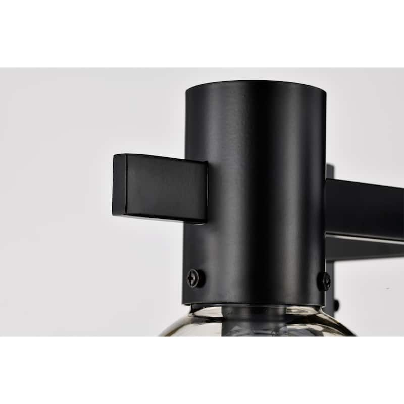 Lalena 18 Inch Matte Black Clear Glass Semi Flush Mount with 5 Light