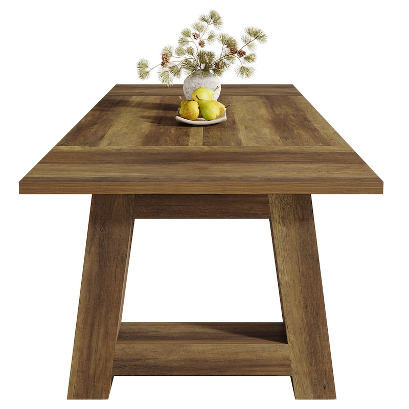 70.5'' Long Dining Table for 6-8, Farmhouse Wooden Kitchen Table