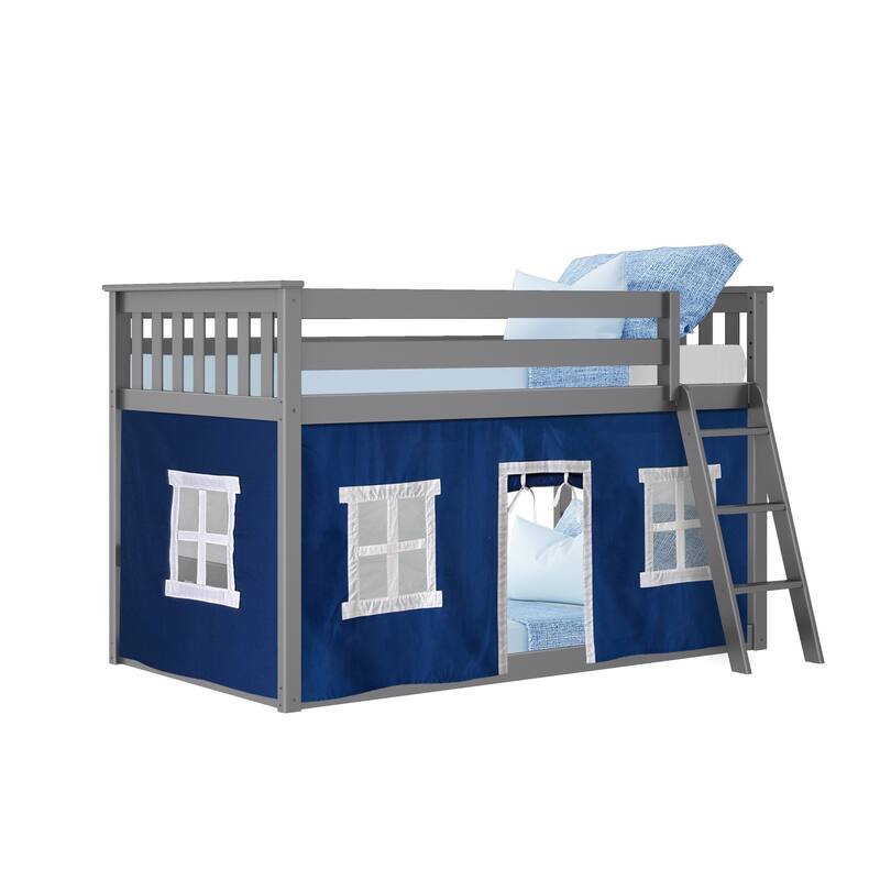 Max and Lily Twin over Twin Low Bunk with Curtains