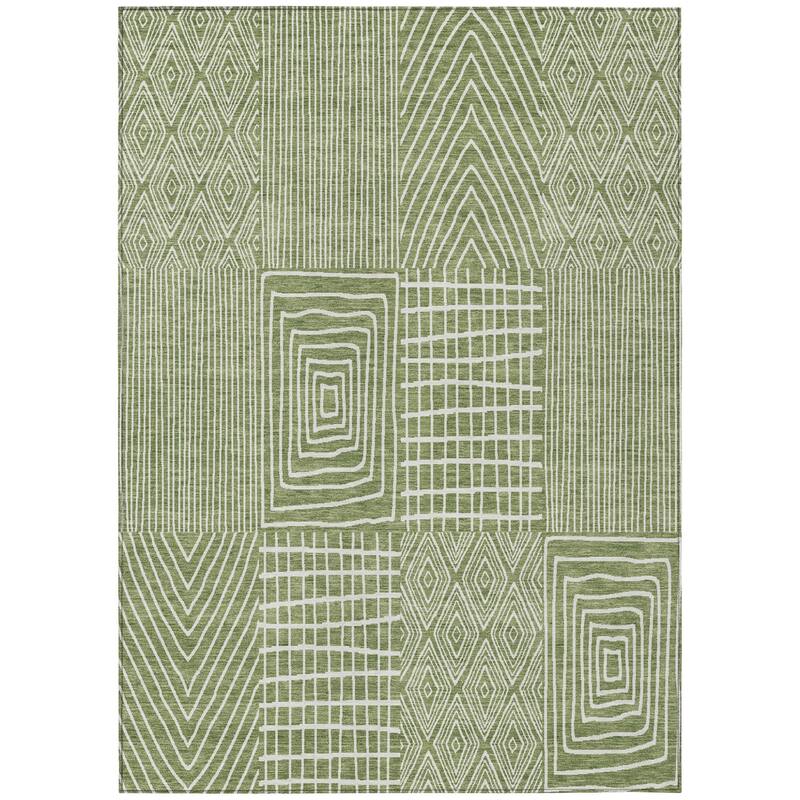 HomeRoots Geometric Transitional Rectangle Outdoor Rug