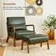 preview thumbnail 32 of 50, Glitzhome 24.5"W Leatherette Accent Stool With Walnut Rubberwood Legs