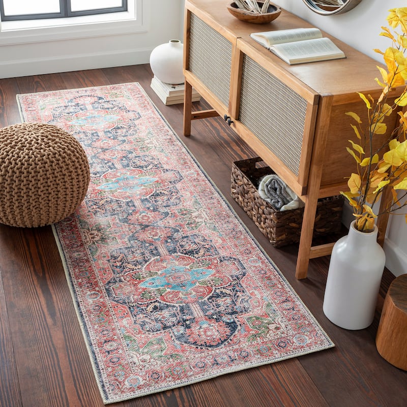 Livabliss Aravind Traditional Medallion Machine Washable Area Rug