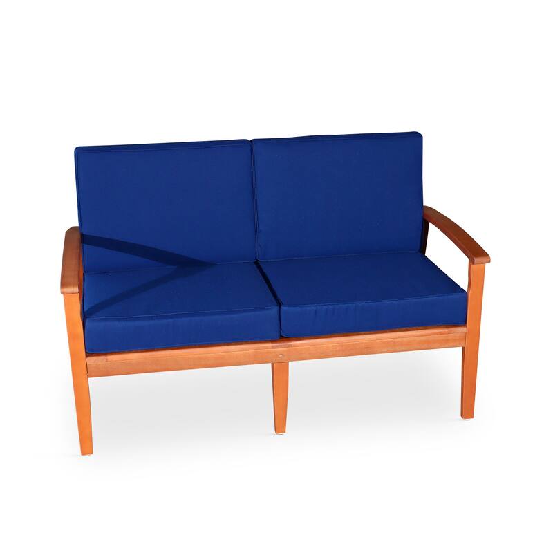 DTY Outdoor Living Longs Peak Eucalyptus Loveseat with Cushions