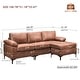 preview thumbnail 10 of 56, OVIOS Mid-Century SUEDE Leather Chaise Reversible Sofa
