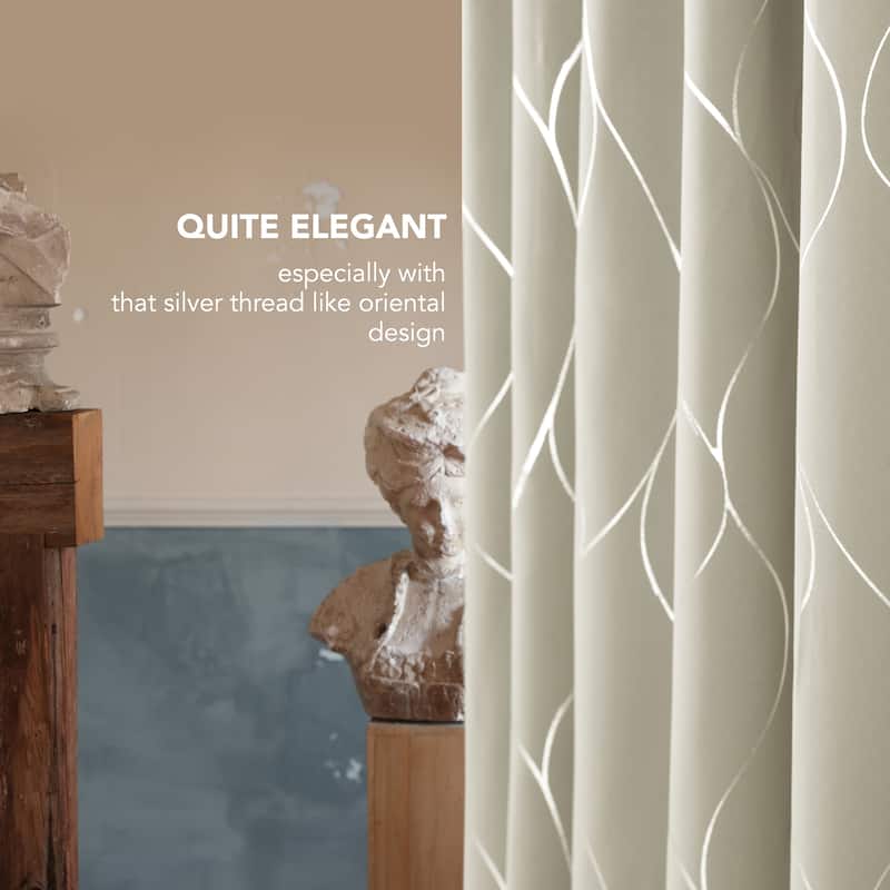 Deconovo Silver Line 42 Width Curtain Panel Pair (2 Panel)
