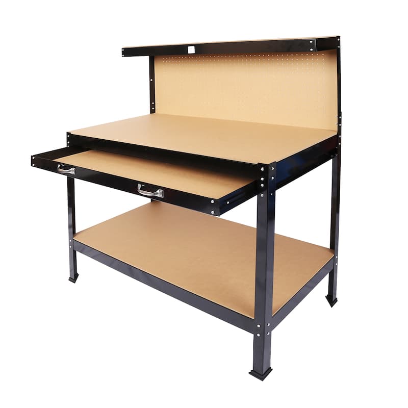 Steel Storage Workbench with Drawer and Peg Board
