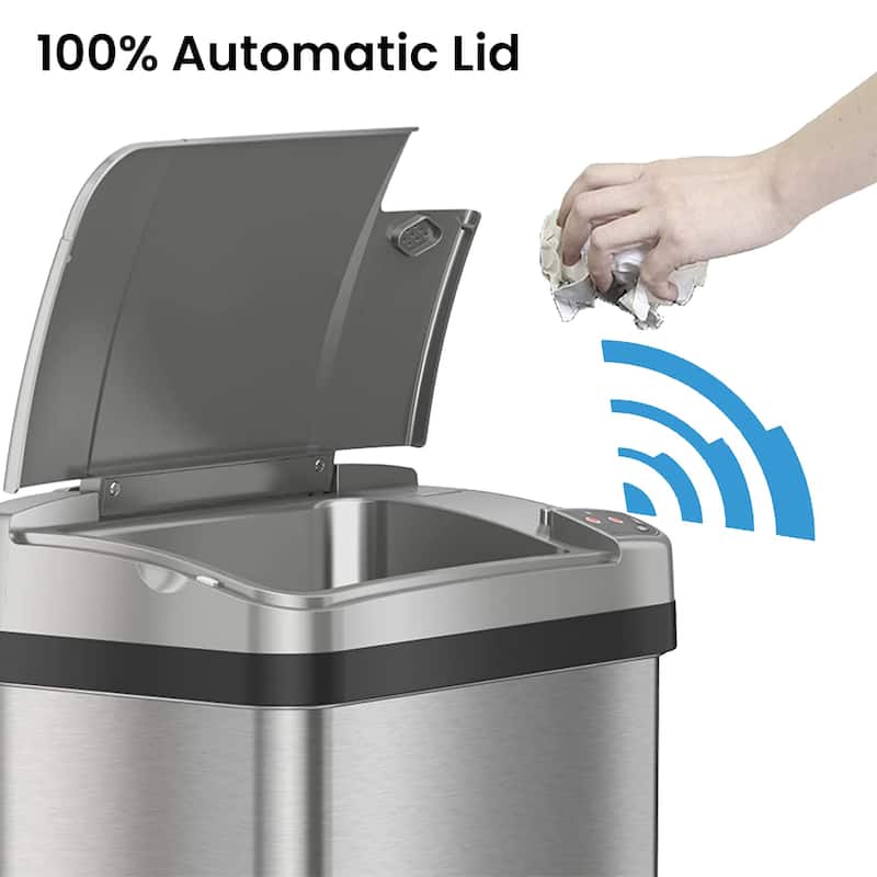 iTouchless 2.5 Gal Stainless Steel Touchless Bathroom Trash Can
