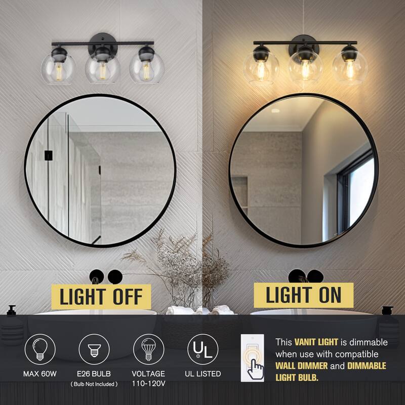 Globe Bathroom Vanity Light Bathroom Over Sink Lighting