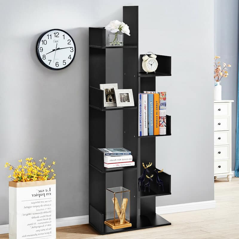 Gymax 8-Tier Bookshelf Bookcase w/8 Open Compartments Space-Saving - 57'' X 20'' X 10''