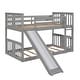 preview thumbnail 15 of 16, Twin Over Twin Bunk Bed with Slide, Ladder & Safety Guardrails