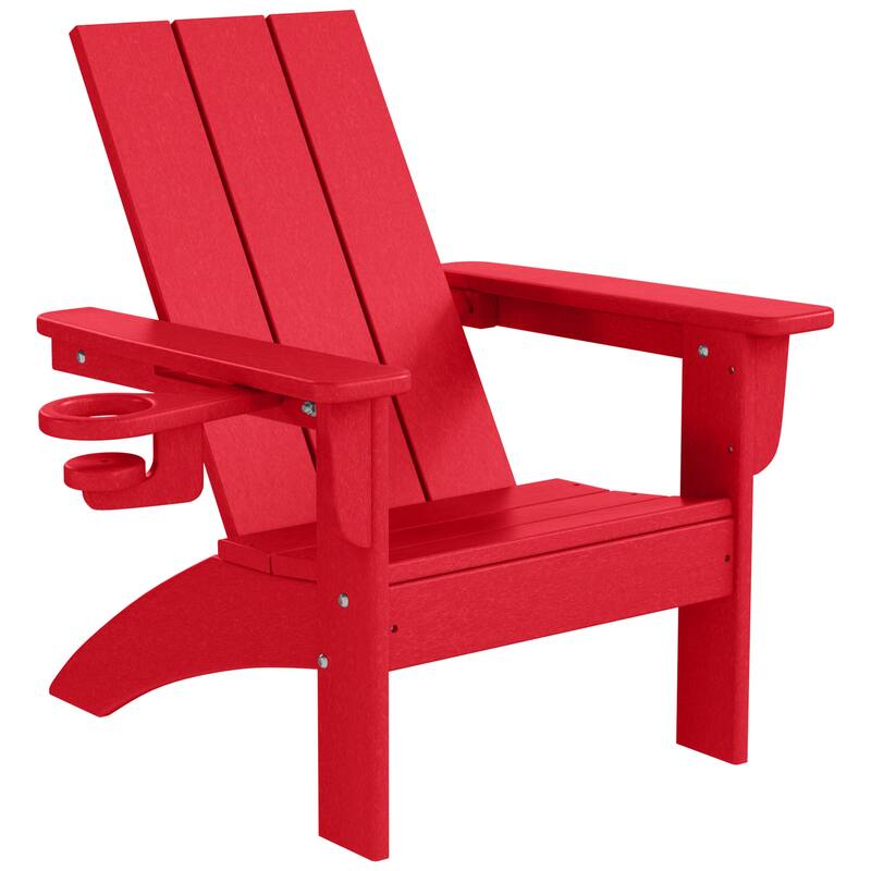 Shoreside Kids Outdoor Poly Adirondack Chair with Side Table 3-Piece Set