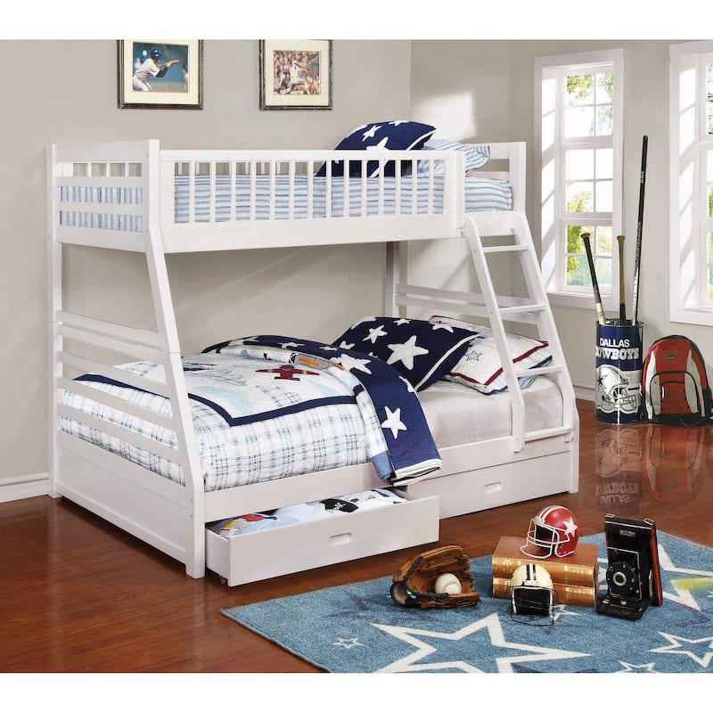 Newhall 2-drawers Twin Over Full Bunk Bed - White