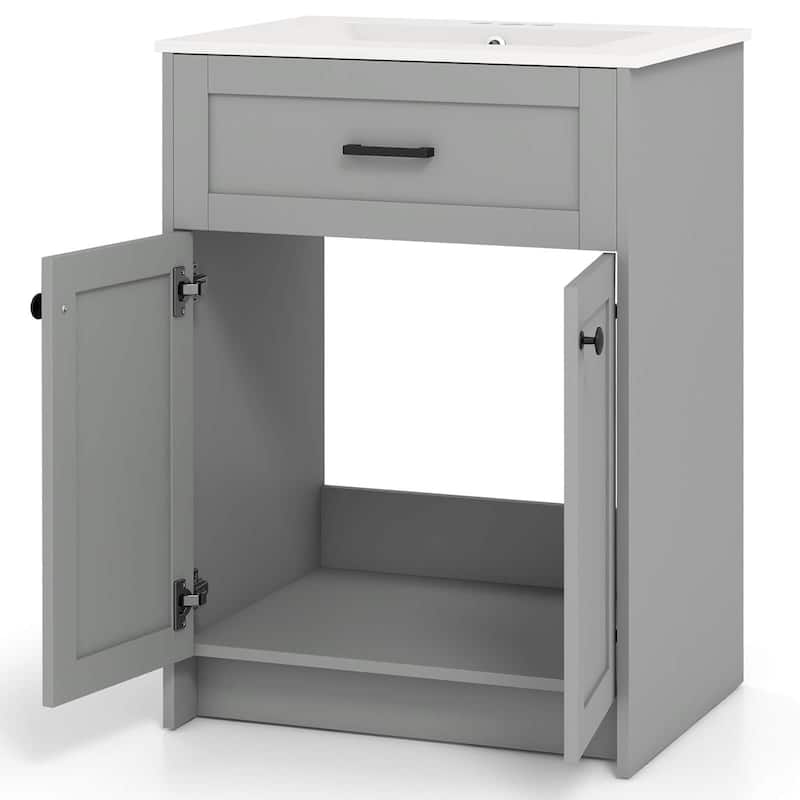 Costway Bathroom Vanity Unit with Basin Under Sink Bathroom Storage - See Details