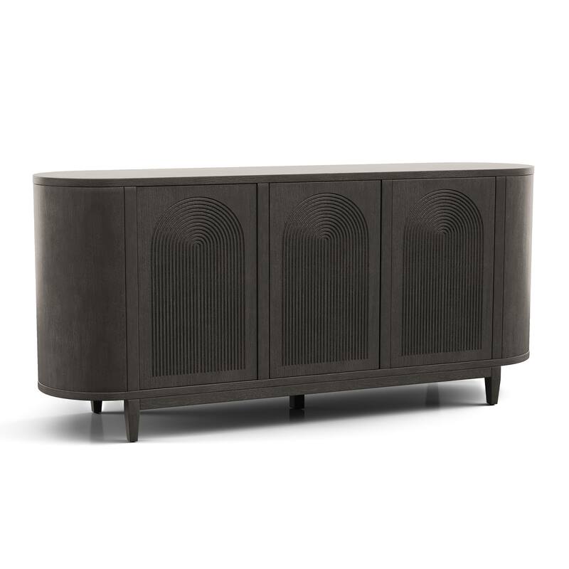 Furniture of America Piez Modern Art Deco 4-Shelf 3-Door Wood Dining Server