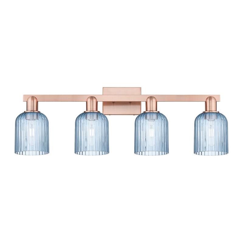 Innovations Lighting 716-4W-11-32 Bridal Veil Vanity Bridal Veil 4 - Antique Copper / Blue