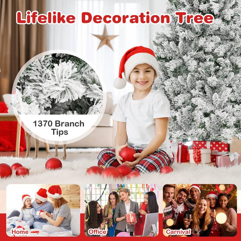 8 Feet Artificial Xmas Tree 3-Minute Quick Shape