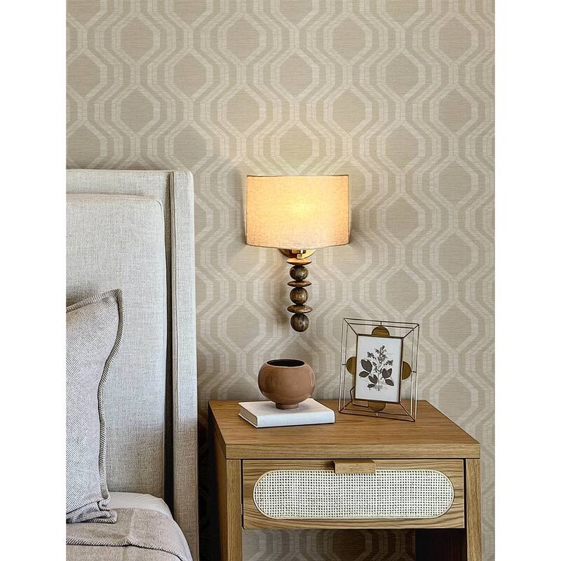 A-Street Prints Burton Neutral Modern Ogee Wallpaper