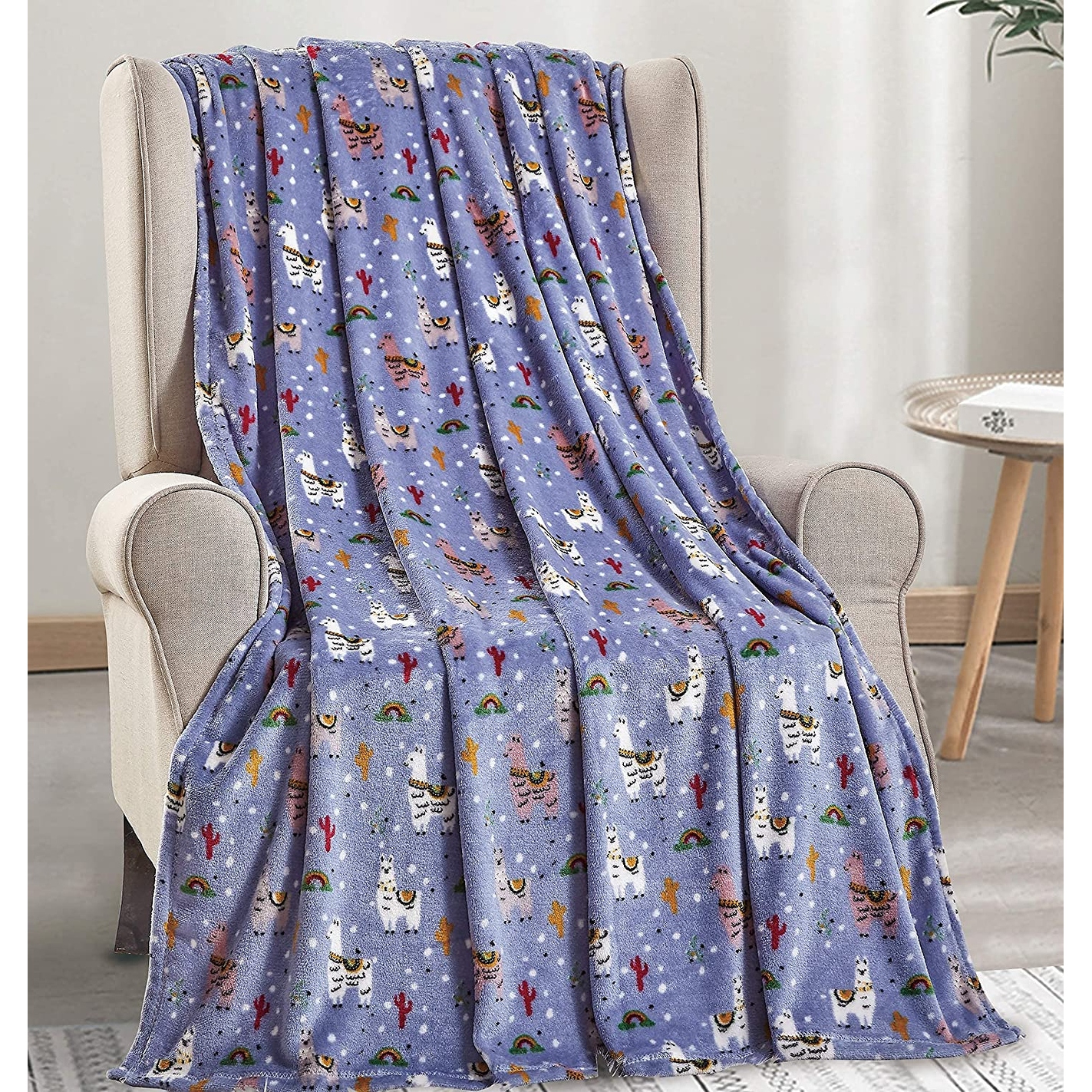 Decor More Whimsy Collection Microplush Throw Blanket 50 x 60 Llama Llama