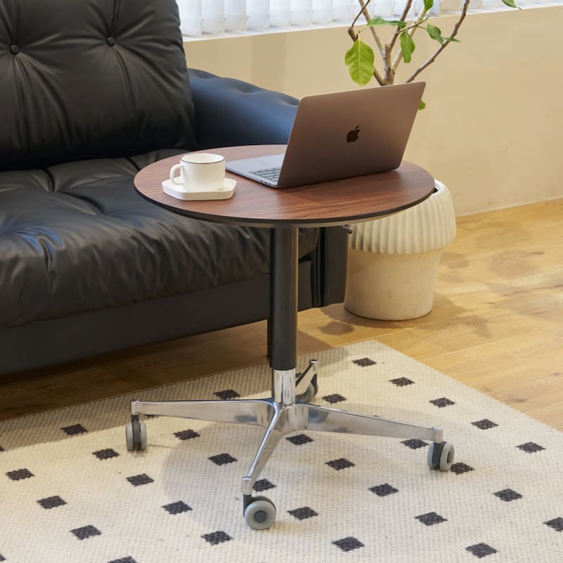 Movable Adjustable Coffee Table 360 Swivel Counter Bar Height Aluminum Star Base Movable
