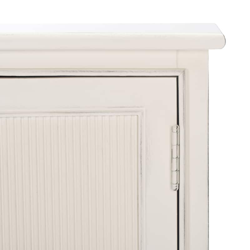 SAFAVIEH Carolyne Distressed White 2 Door 3-Drawer Sideboard. - 45" W x 11" D x 30" H - 45Wx11Dx30H