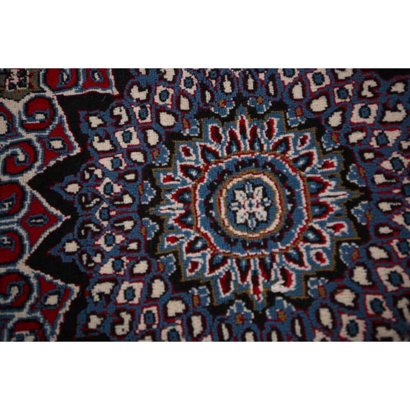Red Medallion Kashan Turkish Rug Machine-Made Oriental Carpet - 9'9" x 13'1"