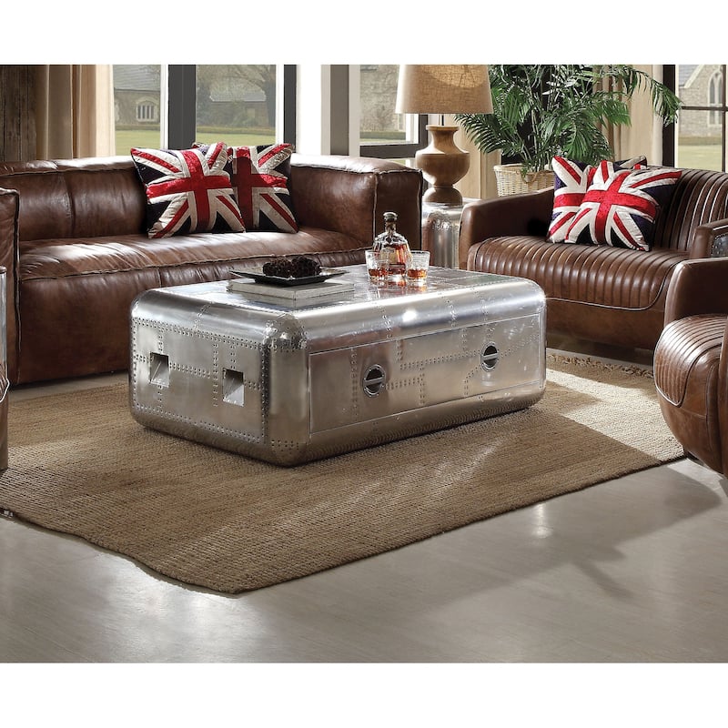 Bailee Aluminum 1-Drawer Coffee Table