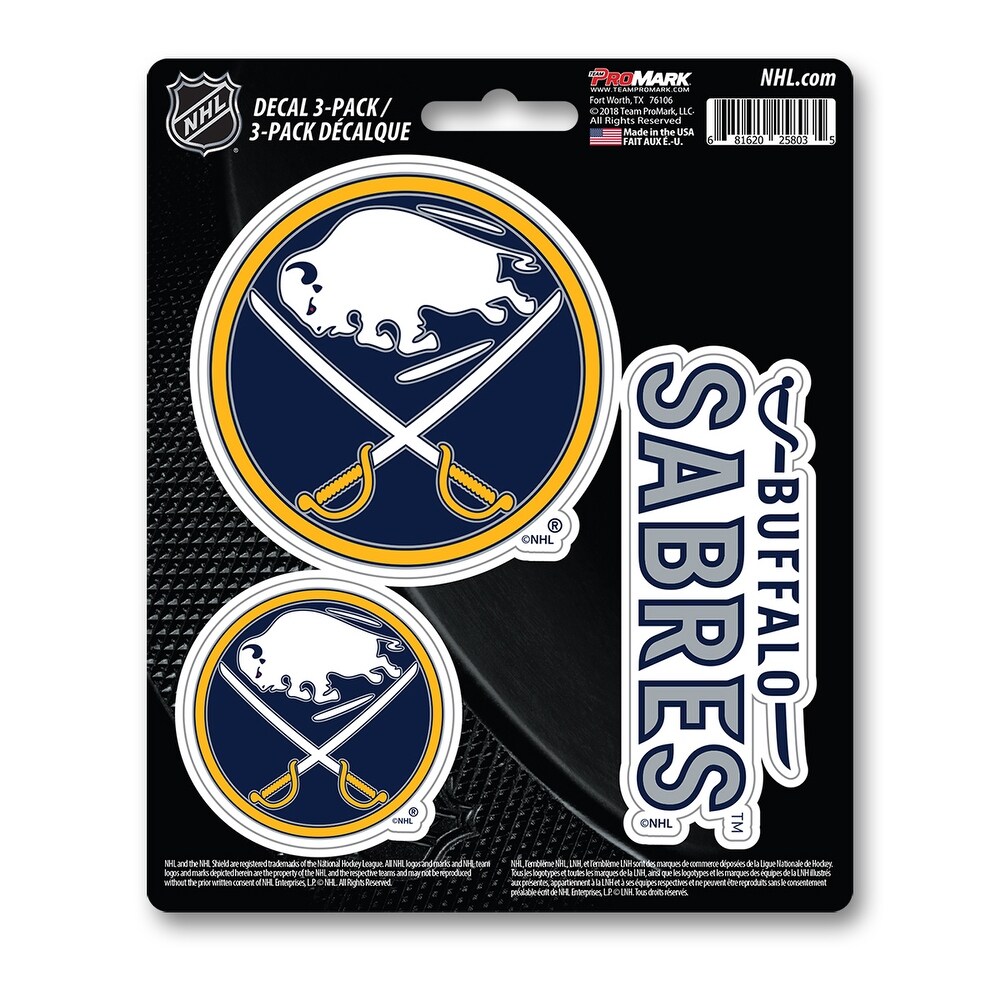 NHL – Buffalo Sabres 3 Piece Decal Sticker Pack (Universal – Universal – Universal)